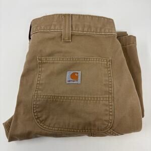 Carhartt Mens 34x29 Brown Relaxed Fit Twill Utility Work Pants